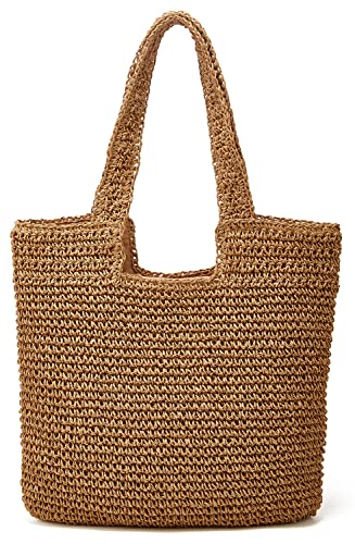 Straw Tote Bag Purses for Women Straw Beach Bag Women Summer Handwoven Tote Bags Shoulder Handbags