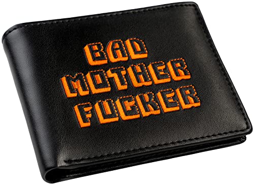 Miramax Officially Licensed Black/Orange Embroidered Bad Mother Leather Wallet