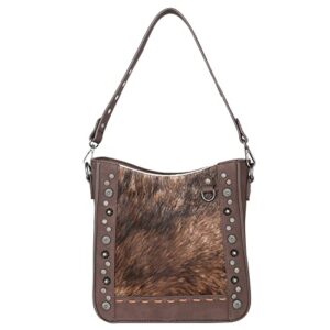 trinity ranch hair on cowhide leather large tote bag and handbag for women western shoulder bag tr140g-921cf