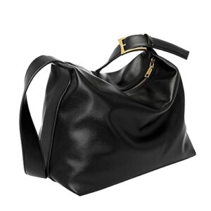 women’s shoulder handbags hobo bags black purse tote bag shoulder bag for women vegan leather messenger designer ladies satchel bags with zipper