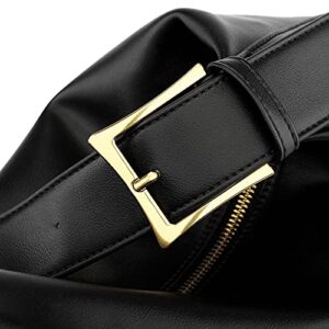 Women's Shoulder Handbags Hobo Bags Black Purse Tote Bag Shoulder Bag for Women Vegan Leather Messenger Designer Ladies Satchel Bags with Zipper