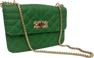 crossbody bags for women fashion quilted shoulder purse with convertible chain strap satchel handbag, valentine, gift(green)