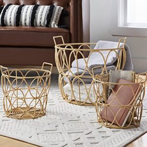 Large Natural Rattan Open Weave Round Basket - Easy to use