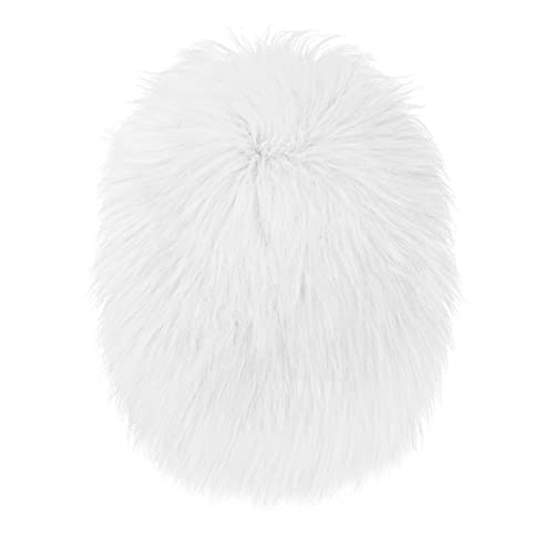 WLLHYF 12 Inches Oval Fur Rugs, Faux Fluffy Area Rugs Shaggy Chair Cover Living Bedroom Sofa Floor Carpets for Small Product Desktop Photography Jewelry Watches Cosmetics Ornament Nail Art