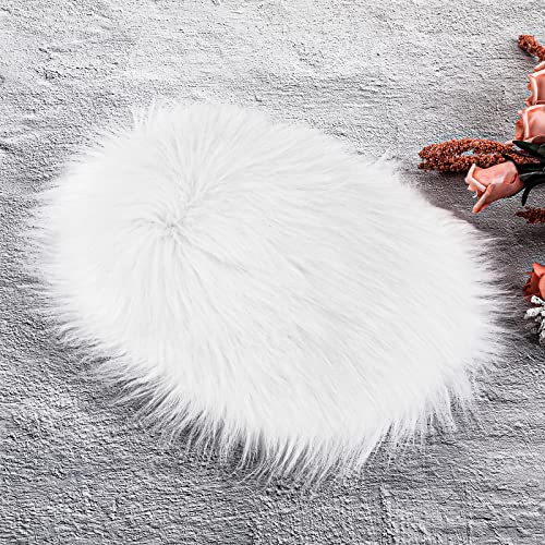 WLLHYF 12 Inches Oval Fur Rugs, Faux Fluffy Area Rugs Shaggy Chair Cover Living Bedroom Sofa Floor Carpets for Small Product Desktop Photography Jewelry Watches Cosmetics Ornament Nail Art