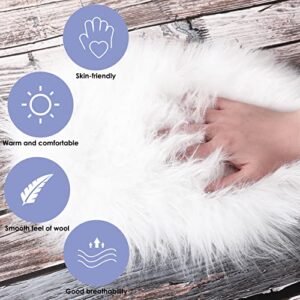 WLLHYF 12 Inches Oval Fur Rugs, Faux Fluffy Area Rugs Shaggy Chair Cover Living Bedroom Sofa Floor Carpets for Small Product Desktop Photography Jewelry Watches Cosmetics Ornament Nail Art