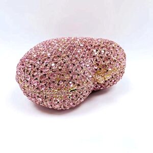 DEBIMY Cute Heart Shape Crystal Clutch Purse Mini Handbag Rhinestone Evening Bag Wedding Party Evening Clutch Bag Black