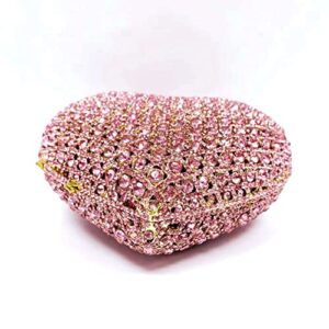 DEBIMY Cute Heart Shape Crystal Clutch Purse Mini Handbag Rhinestone Evening Bag Wedding Party Evening Clutch Bag Black