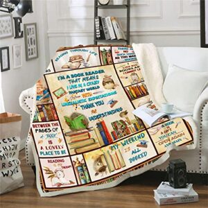 book lovers gifts blanket, book accessories for reading lovers, book reading librarian gifts throw blanket, book club bookworm gifts for reading lover bookish, literary gifts ideas blanket 60″x50″