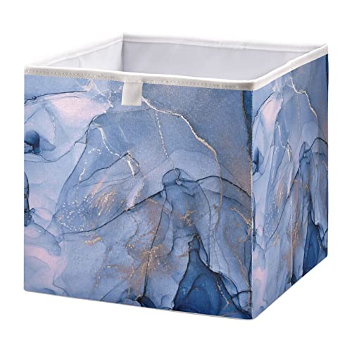 Violet Marble Ink Modern Fluid Art Storage Bins Cubes Storage Baskets Fabric Foldable Collapsible Decorative Storage Bag with Handles for Shelf Closet Bedroom Home Gift 11" x 11" x 11"