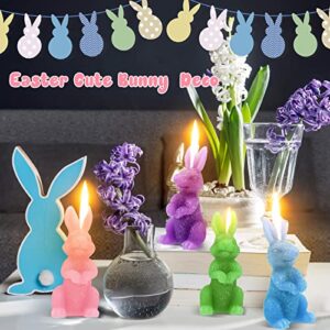 4 Pieces Easter Candles Rabbit Shape Candles Easter Bunny Candles Spring Easter Candles Rabbit Candles Gifts for Easter Bunny Decorations Party Table Home Decor Spring Celebrations