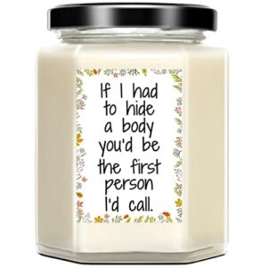 birthday gifts for women – best friend giftss for women – female friendship gifts, sisters gifts from sister – funny birthday presents unique gag gifts for bff, bestie, coworker – lavender candle 8 oz