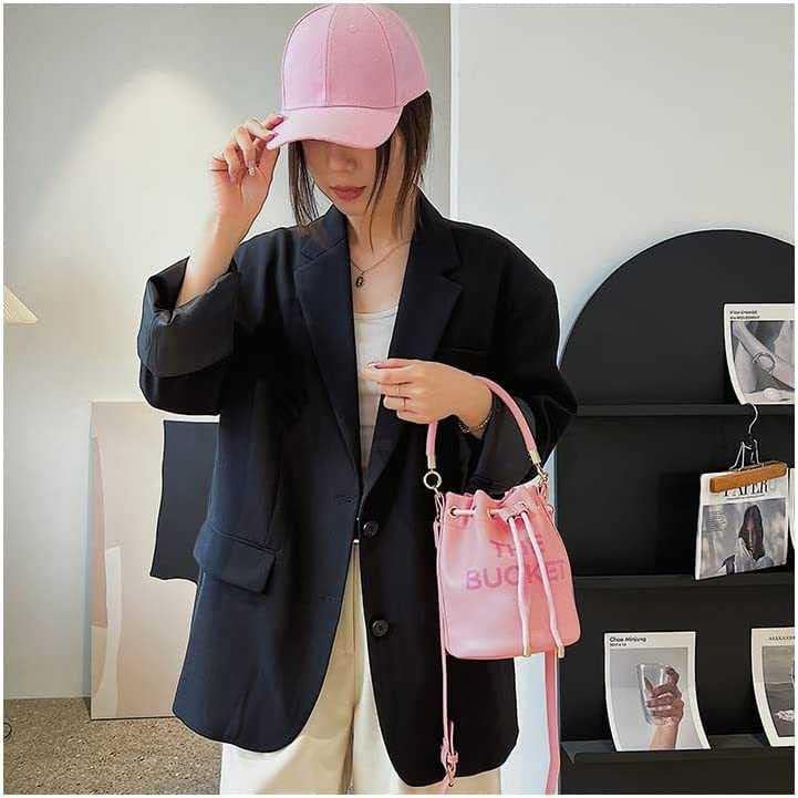 Women's Bags Trendy Fashion Drawstring Bucket Bag Lady Bag Cross-Border Casual Letter Handbag Crossbody