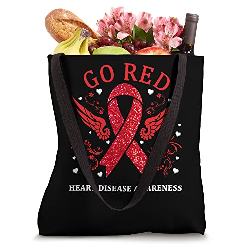 Go Red For Heart Disease Awareness In February Heart Month Tote Bag