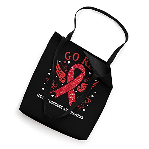 Go Red For Heart Disease Awareness In February Heart Month Tote Bag