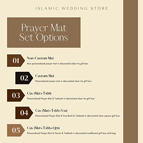 Fully Customizable Prayer Rug Prayer Beads Quran Islamic Gift Set, Chenille Prayer Rug Pearl Prayer Beads Velvet Full Arabic Quran, Ramadan Eid Wedding Birthday Graduation