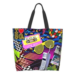 asyg retro memphis style 80s 90s sling bag funny retro 80s 90s tote bag for women men teens