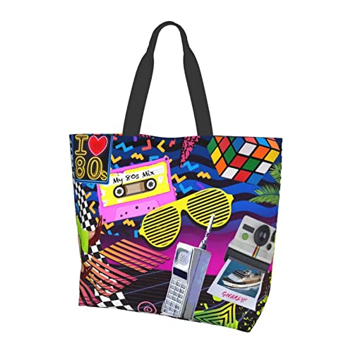 ASYG Retro Memphis Style 80s 90s Sling Bag Funny Retro 80s 90s Tote Bag For Women Men Teens