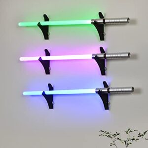 bytotu wall mounted lightsaber rack – black plexiglass – very suitable for displaying magic sword – knife – samurai sword – saber – stick, acrylic display (excluding lightsaber) (black-3p)