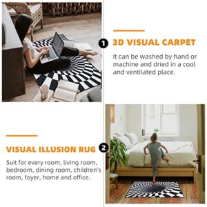 Operitacx Optical Illusion Rug 3D Area Rug Floor Mat Anti-Skid Doormat Carpet for Living Dinning Room Bedroom Kitchen