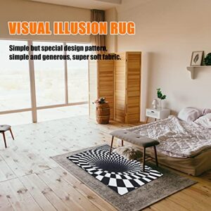 Operitacx Optical Illusion Rug 3D Area Rug Floor Mat Anti-Skid Doormat Carpet for Living Dinning Room Bedroom Kitchen