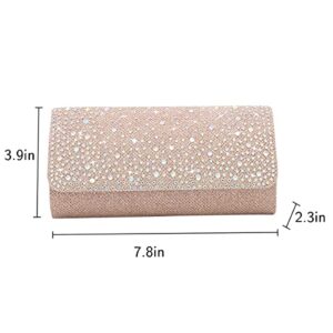 Vnewoka Women'S Hot Diamond Dinner Bag Clutch Bag With Diamond Small Bag With Dress Elegant (Champagne)