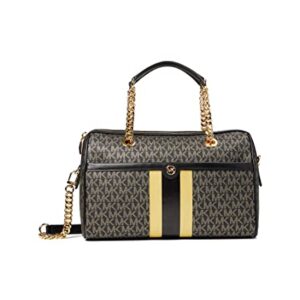 Michael Kors Blaire Medium Duffel Satchel Black/Gold One Size