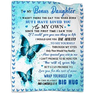 niaxayer bonus daughter gifts blanket from bonus mom dad, gift for bonus daughter for birthday christmas graduation day, step daughter gifts from stepparents throw blankets 60″x80″