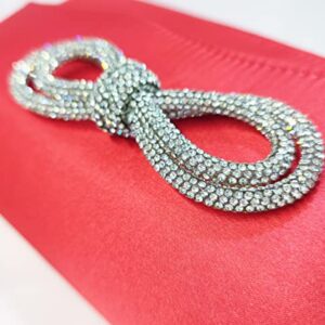 Double Bow Rhinestone Evening Handbag for Women Mini Hobo Bag Tote Bag Elegant Purses for Wedding Travel Party