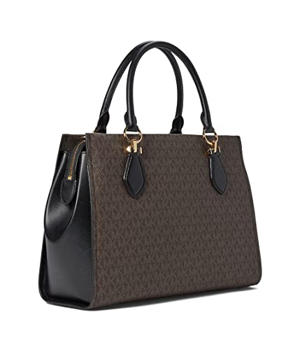 Michael Kors Marilyn Large Satchel Brown/Black One Size