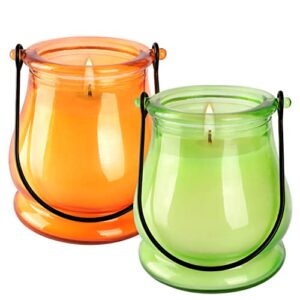 2 pack jar citronella candles, large citronella candles outdoor, candles gift set, 2×10 oz travel jar citronella candles for indoor