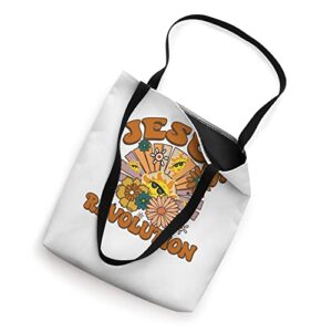 Jesus Revolution Funny Christian Retro Groovy Boho Tote Bag