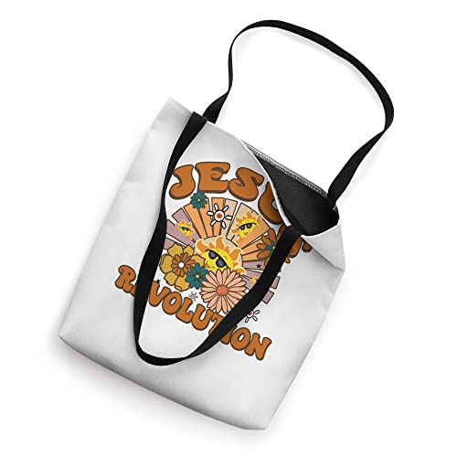 Jesus Revolution Funny Christian Retro Groovy Boho Tote Bag