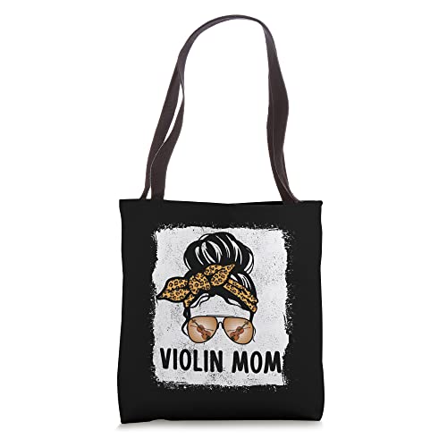 Violin Mom Violin Player Mother Messy Bun Women Violinist Tote Bag