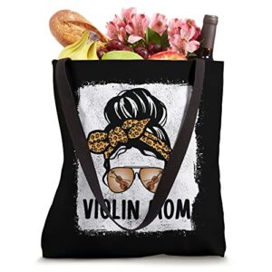 Violin Mom Violin Player Mother Messy Bun Women Violinist Tote Bag