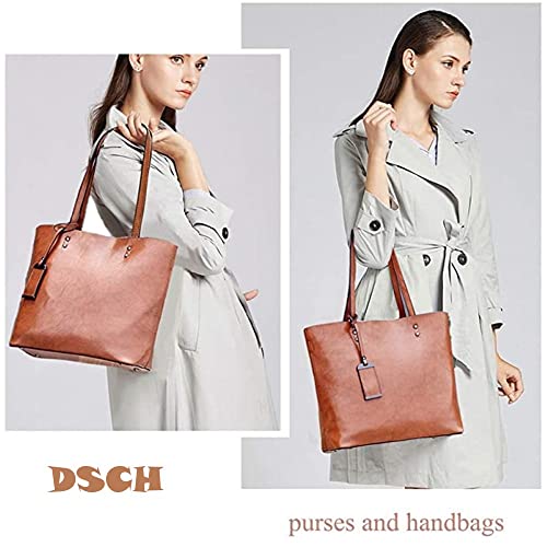 Women Top Handle Satchel Handbags Shoulder Bag Messenger Tote Bag Purse Faux Leather Tote Bag(Coffee)