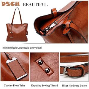 Women Top Handle Satchel Handbags Shoulder Bag Messenger Tote Bag Purse Faux Leather Tote Bag(Coffee)