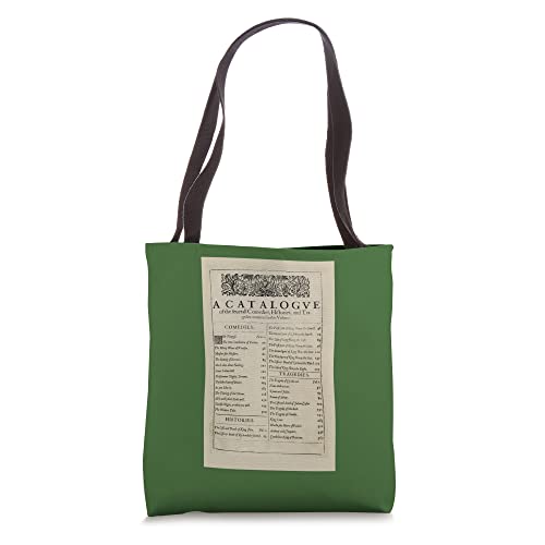 Anniversary Table of Contents Shakespeare First Folio Plays Tote Bag