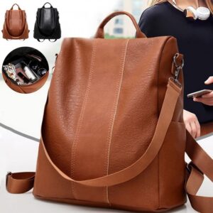 Askfairy Women's Backpacks Travel Shoulder Bags Wallet PU Leather Anti-theft Fashion Casual Bag