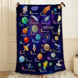 ARTBLANKET Space Alphabet Throw Blanket Fannel Fleece Super Soft Funny Blanket Travel Throw Blanket for Bed Couch Sofa 40 x 30 Inch for Baby