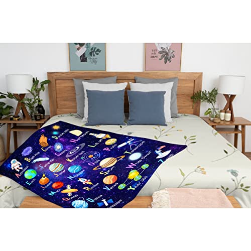 ARTBLANKET Space Alphabet Throw Blanket Fannel Fleece Super Soft Funny Blanket Travel Throw Blanket for Bed Couch Sofa 40 x 30 Inch for Baby