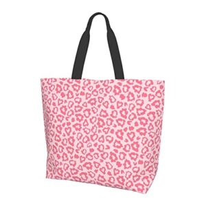 gelxicu cute leopard shoulder tote bags leopard casual bag shoulder handbags shopping women grocery bags