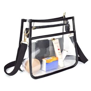clear bag stadium approved crossbody hobo bag for women girls with zipper closure(cp005)