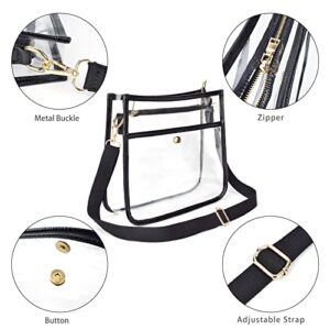 Clear Bag Stadium Approved Crossbody Hobo Bag For Women Girls With Zipper Closure(CP005)