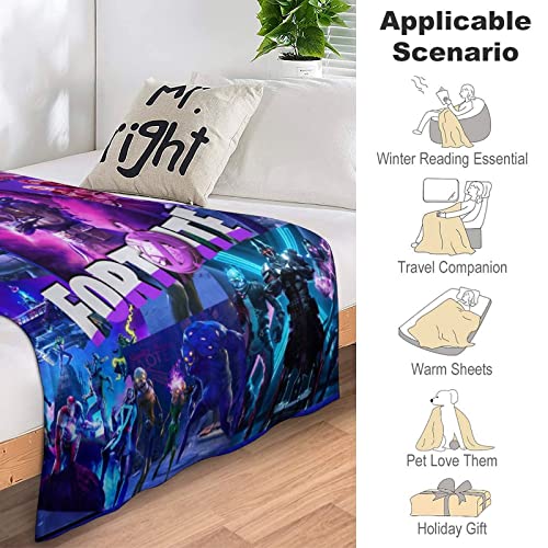 Anime Game Fans Super Soft Anti-Pilling Flannel Throw Blanket for Sofa Bed Car Teenagers Adults 40"x50"