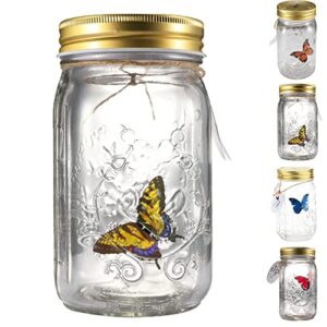 butterfly collection jar, butterfly in a jar that moves, butterfly collection mason jar, animated butterfly in a jar (yellow)