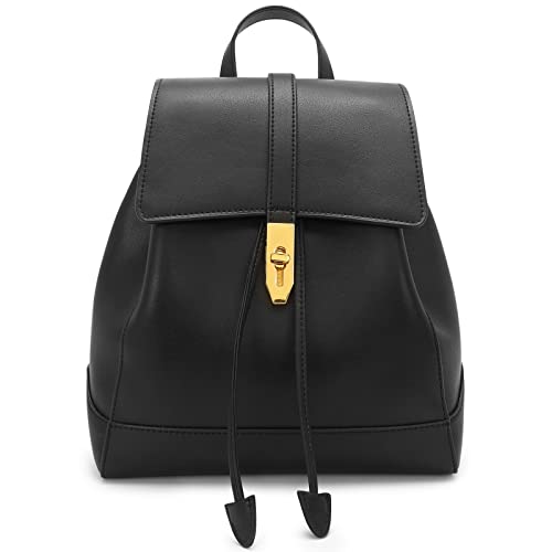 Kattee Genuine Leather Backpack Purse for Women Fashion Rucksack Ladies School Shoulder Bag Medium Size Adjustable Straps