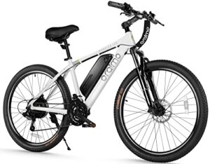 oraimo electric bike for adults, ul-listed 36v 13ah li-ion battery, 350w bafang motor, 4a fast charger, 50 miles mountain ebike shimano 21 speed, 26″ electric bicycle air saddle