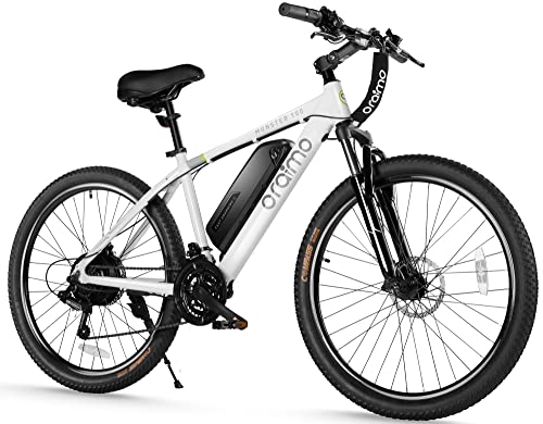 Oraimo Electric Bike for Adults, UL-Listed 36V 13Ah Li-ion Battery, 350W Bafang Motor, 4A Fast Charger, 50 Miles Mountain Ebike Shimano 21 Speed, 26" Electric Bicycle Air Saddle