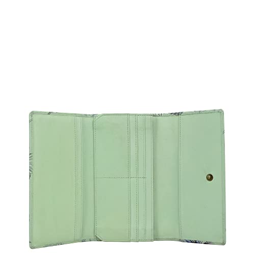 Anna by Anuschka Women's Checkbook Clutch Wallet, Dreamy Wings Sage